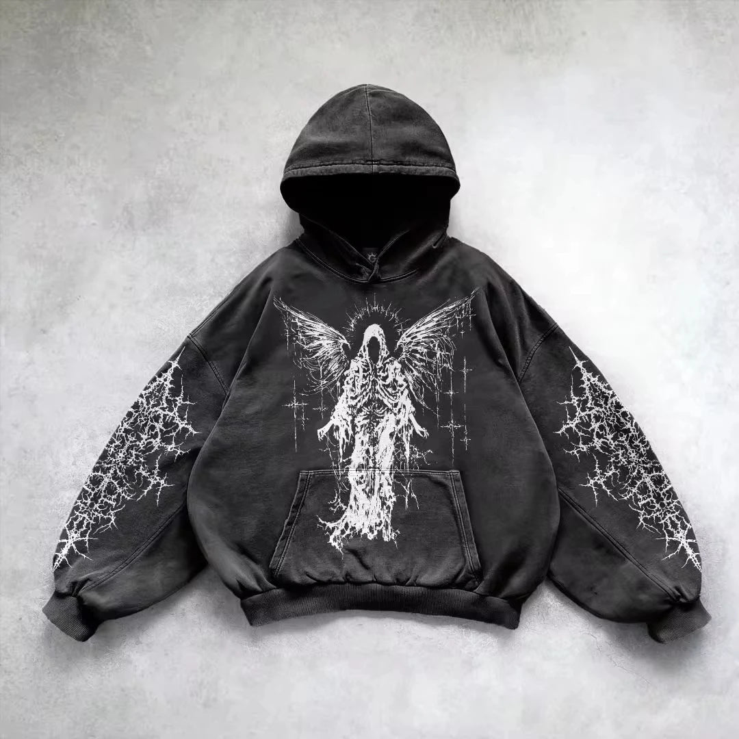 Y2K Retro Gothic Graphic Hoodie
