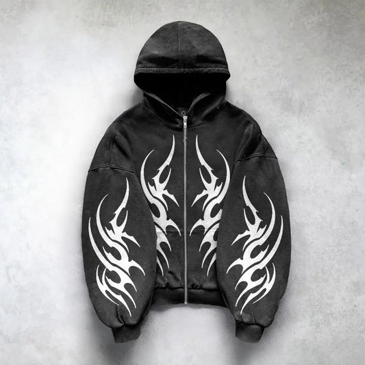Oversized Gothic Graphic Hoodie