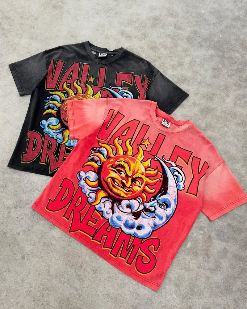 Oversized Hip-hop Retro American Y2k Clothing Men Gothic Street Fashion Loose T-shirt