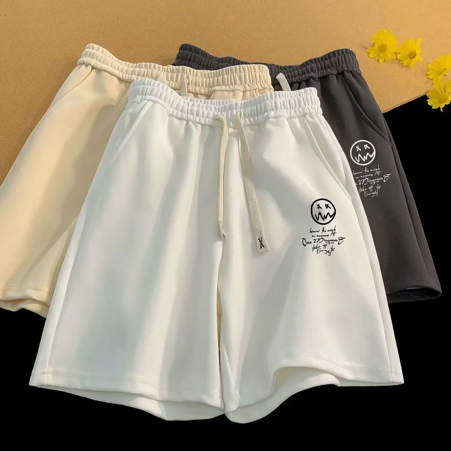 Stripped Smiley Shorts