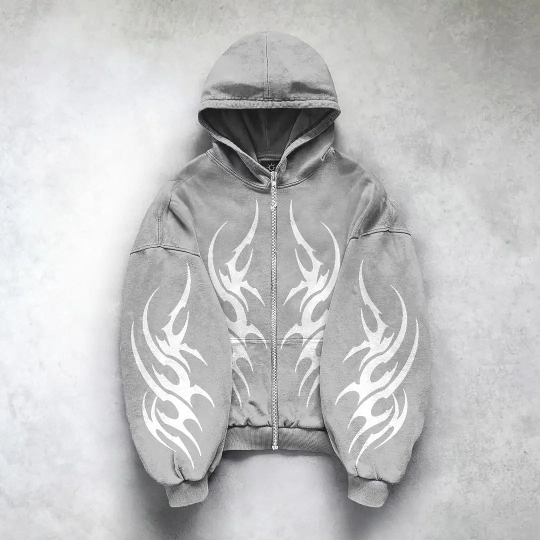 Oversized Gothic Graphic Hoodie