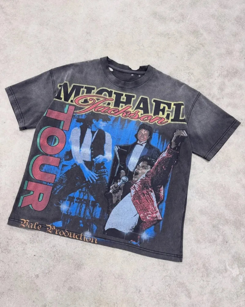 Oversized Hip-hop Retro American Y2k Clothing Men Gothic Street Fashion Loose T-shirt