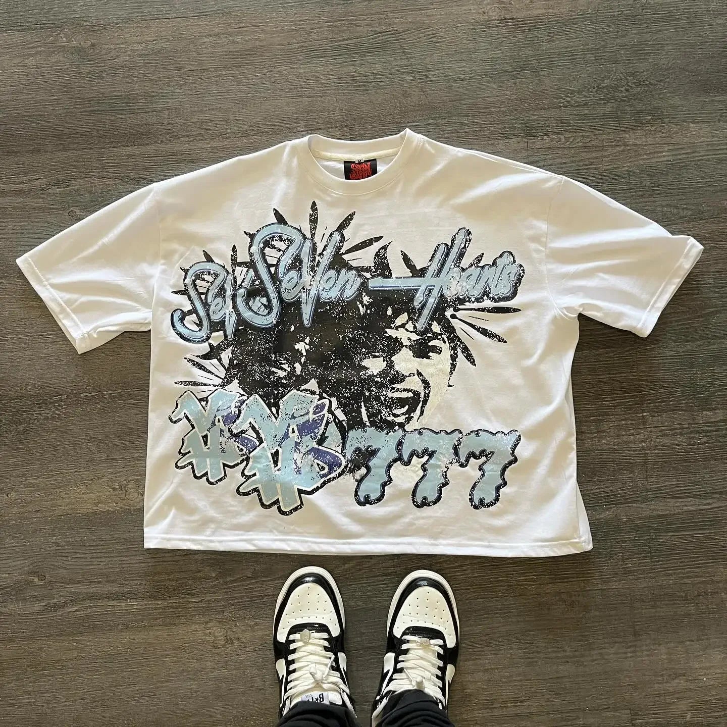 Y2K Streetwear Round Neck Big Eyes Print Graphic Oversized T-Shirt