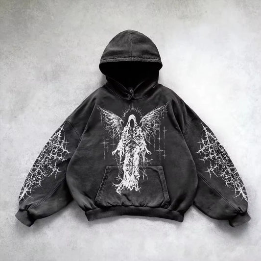Y2K Retro Gothic Graphic Hoodie