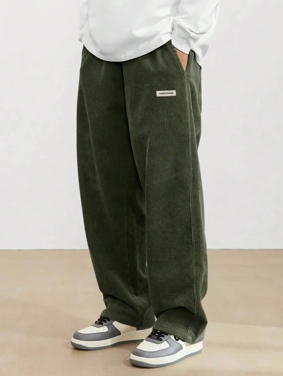 Corduroy Loose Sweat Pants