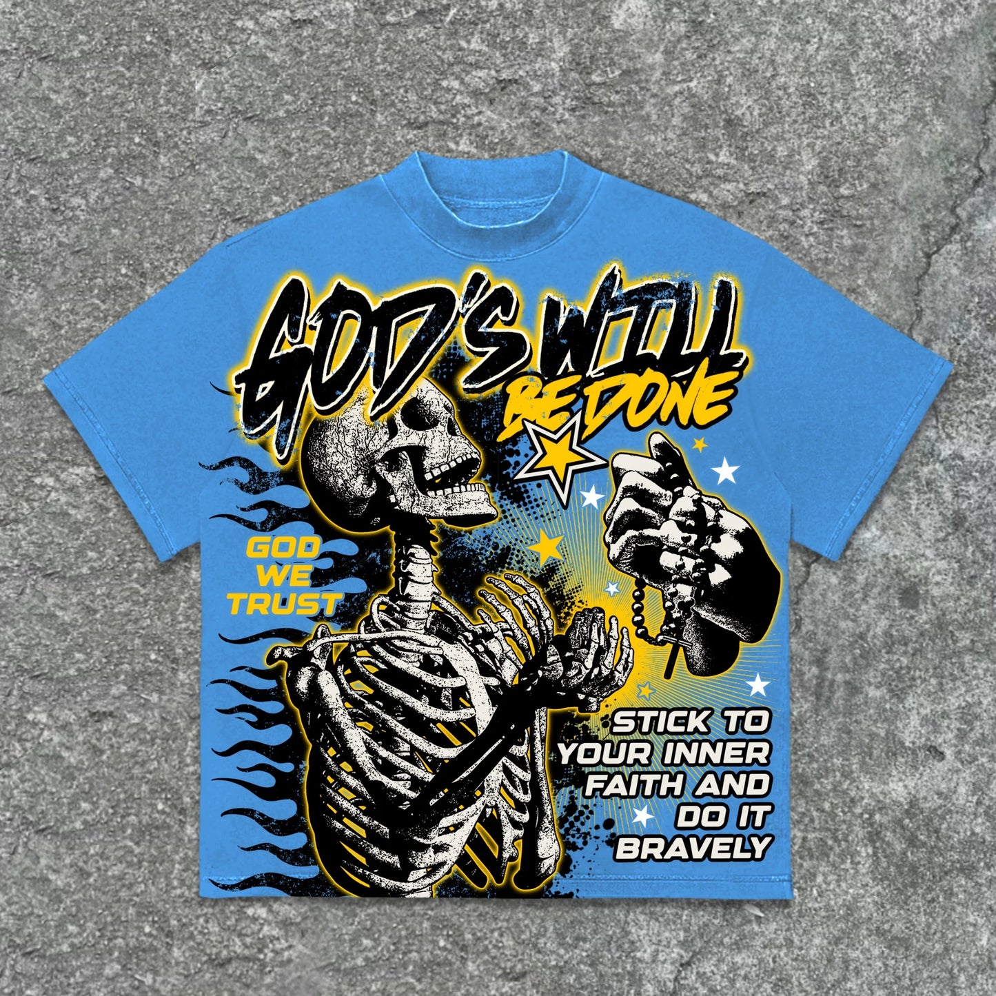 Y2K Oversized Retro God's Will Skull