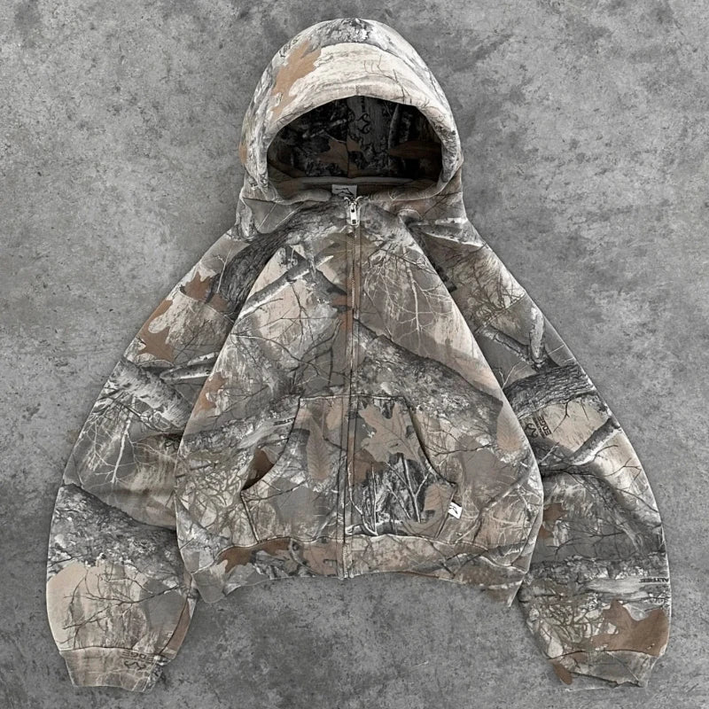 Y2K Camouflage Pullover Hoodie